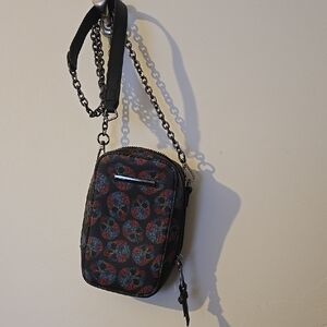 Black and Red Skull Patterned Women's Crossbody Bag NWOT